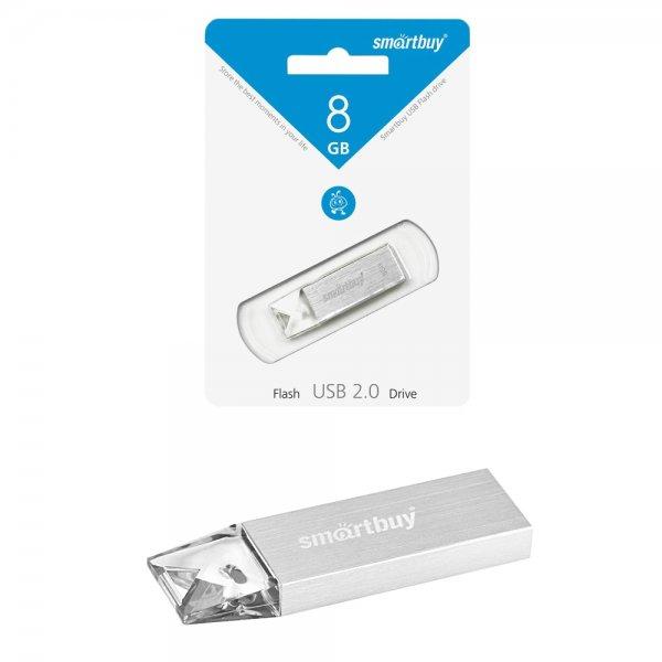 USB флеш-диск SmartBuy 8GB U10 Silver - фото 2 - id-p90280850