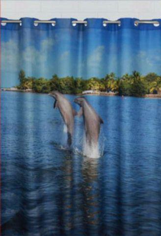 ШТОРА ДЛЯ ВАННОЙ НА ЛЮВЕРСАХ dolphines