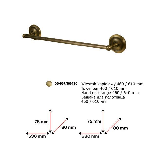 ПОЛОТЕНЦЕДЕРЖАТЕЛЬ BISK DECO 46 СМ 00410