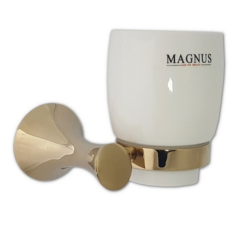 Стакан керамический с креплением к стене под СВЕТЛОЕ ЗОЛОТО MAGNUS 97005