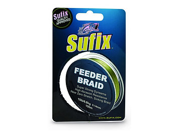 Тонущий плетеный шнур Sufix Feeder Braid оливковый 100 м. 