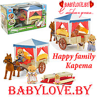 Игровой набор Happy family 012-06 Sweet Family Повозка с лошадкой и семьей