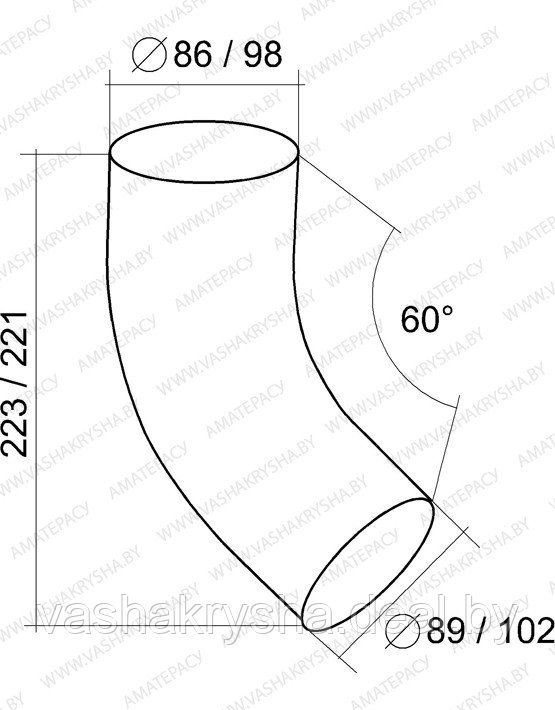 Колено 60гр. 90 Granite - фото 2 - id-p54826121