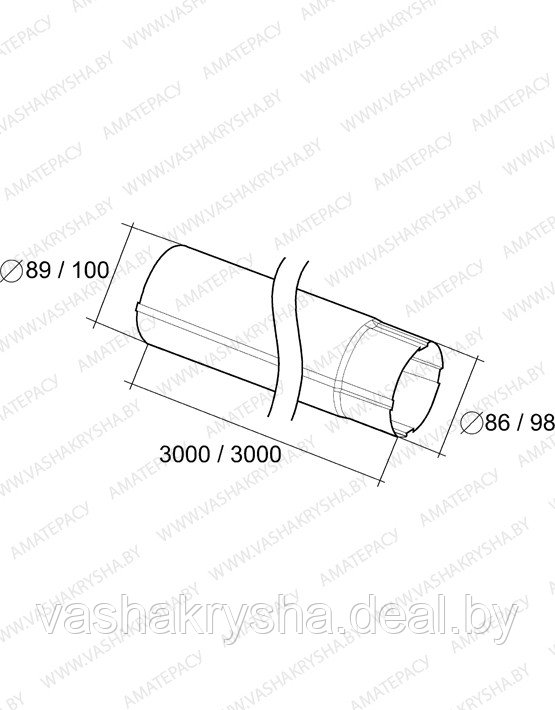 Труба круглая 90 3м Optima - фото 2 - id-p90363068