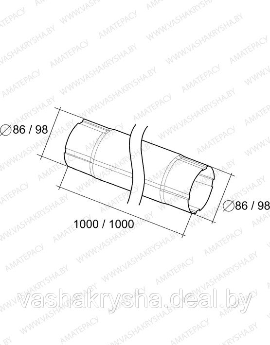 Труба круглая 90 1м Optima - фото 4 - id-p90363073