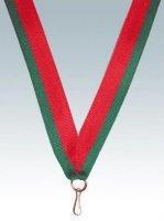 Лента для медали наградной Красно-зеленая 2cm