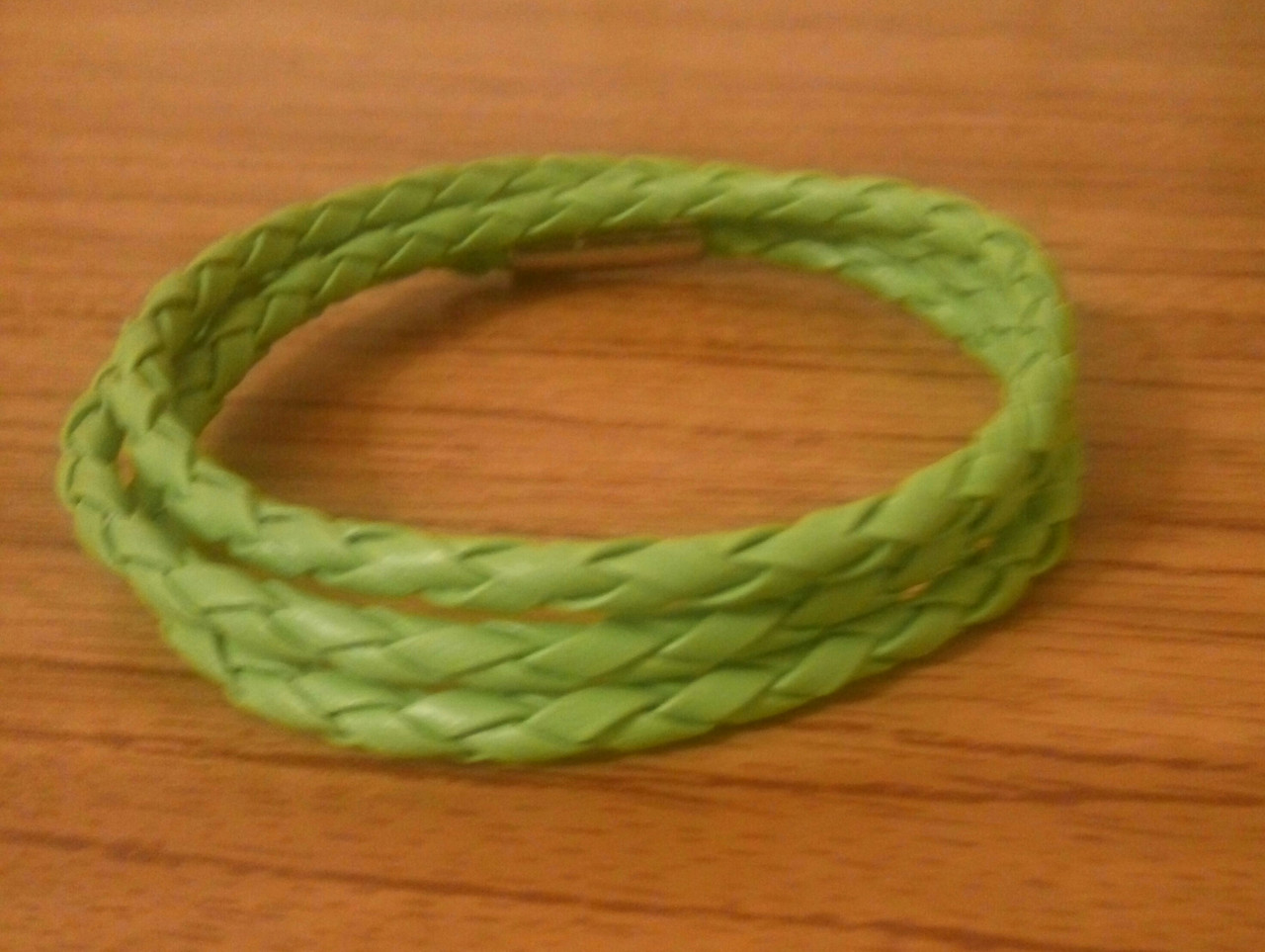 Кожаный браслет. "Зелёный шнурок" - фото 1 - id-p80760779