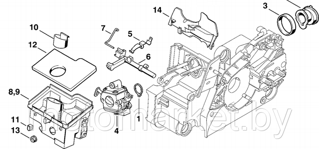 karbirator stihl MS 180, 170, 017, 018, 170 С, 180 С, 171, 181, 190 T, 191 T