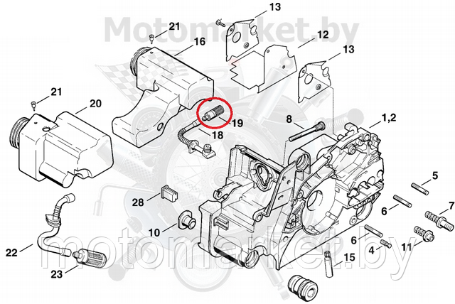 filtr maslianiy dlia benzopily Stihl Ms 180 , 170 