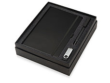 Подарочный набор Q-edge с флешкой, ручкой-подставкой и блокнотом А5, черный, фото 2