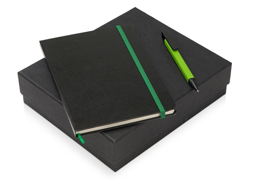 Подарочный набор Jacque с ручкой-подставкой и блокнотом А5, зеленое яблоко - фото 1 - id-p90431947