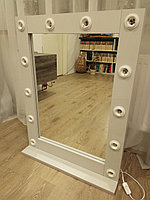 Гримерное зеркало настольное,12 ламп (ДСП, цвет серый), фото 1
