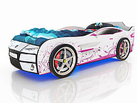 Кровать-машина Ferrari white (белый-лоза)