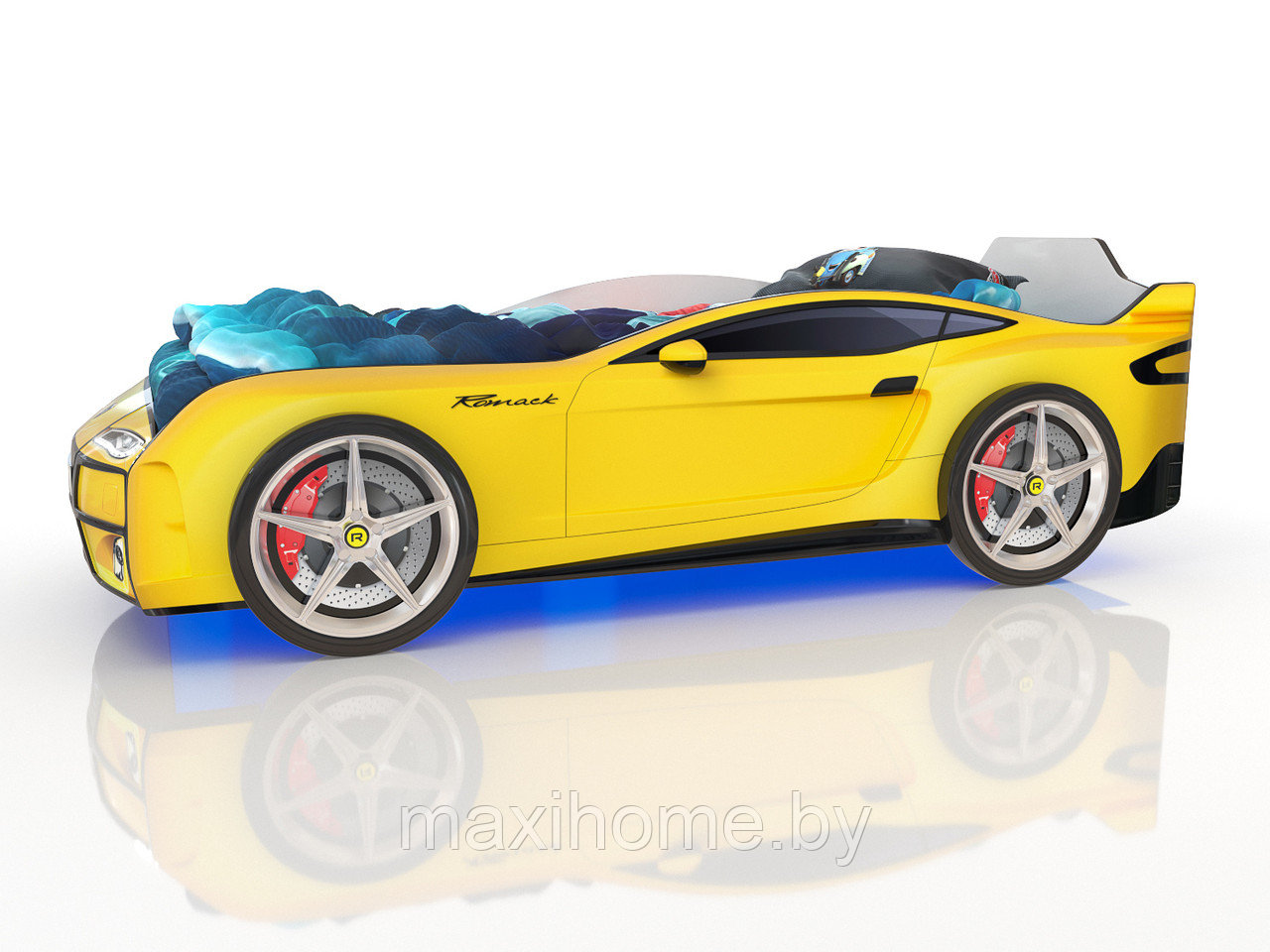 Кровать-машина Ferrari yellow (желтый) - фото 2 - id-p90445464