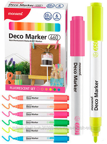 Набор DECO-маркеров 6 цветов, 0,7мм, FLUORESCENT