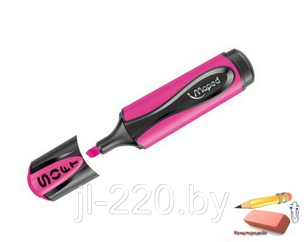 Текстовыделитель Maped Ultra Soft, гибкий пишущий узел, розовый