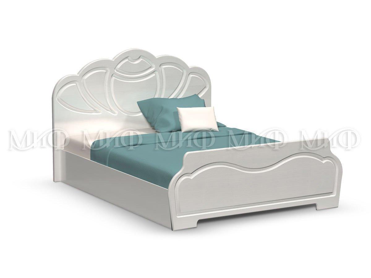 Кровать двуспальная 1,6м Гармония (Белый) фабрика Миф