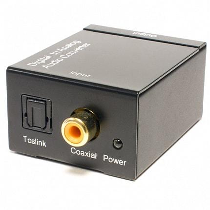 Преобразователь Toslink+Coaxial - 2xRCA (цифровой аудио сигнал в аналоговый)