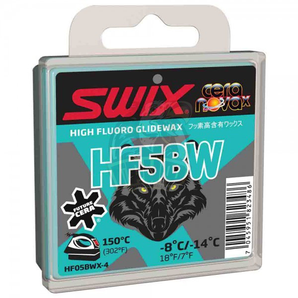 Парафин высокофтористый Swix HF5BWX черный -8C / -14C (40гр) - фото 1 - id-p90567995