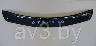 Дефлектор капота Hyundai Solaris (2014-) короткий [HYD43] VT52