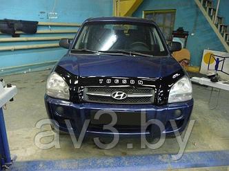 Дефлектор капота Hyundai Tucson (2004-2010) с клыками [HYD13] VT52