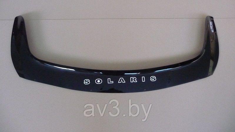 Дефлектор капота Hyundai Solaris (2014-) [HYD42] (VT52) - фото 1 - id-p90439949