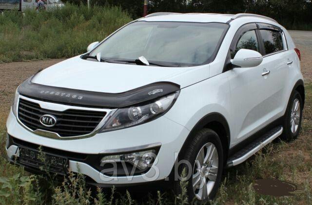 Дефлектор капота Kia Sportage (2010-2016) длинный [KA20] VT52