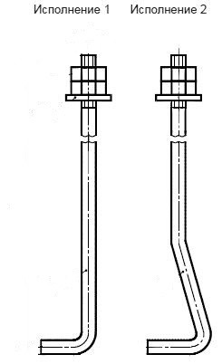 Болт фундаментный изогнутый Тип 1 - фото 2 - id-p90448994