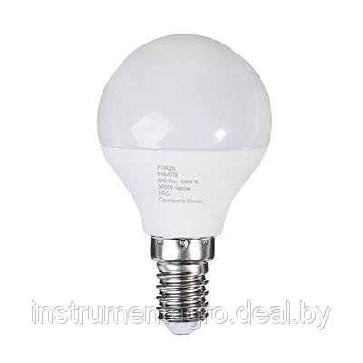 Лампа светодиодная G45 5W, Е14, 400lm 4200K FORZA - фото 1 - id-p90649640
