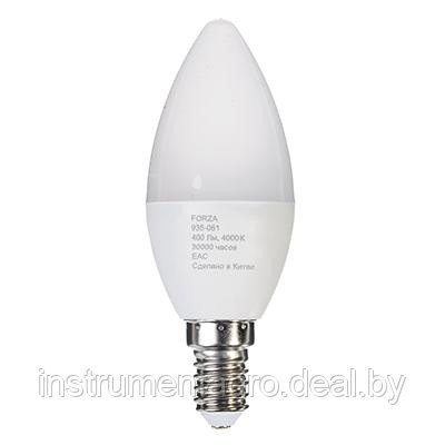 Лампа светодиодная свеча С37 5W, Е14, 400lm 4200K FORZA, фото 2
