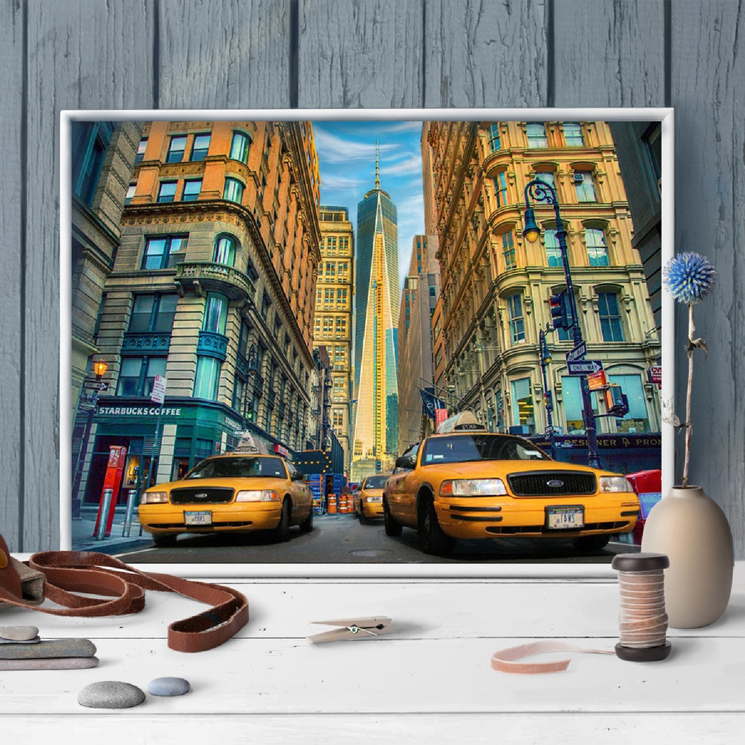 Картина стразами "Такси Нью-Йорка"