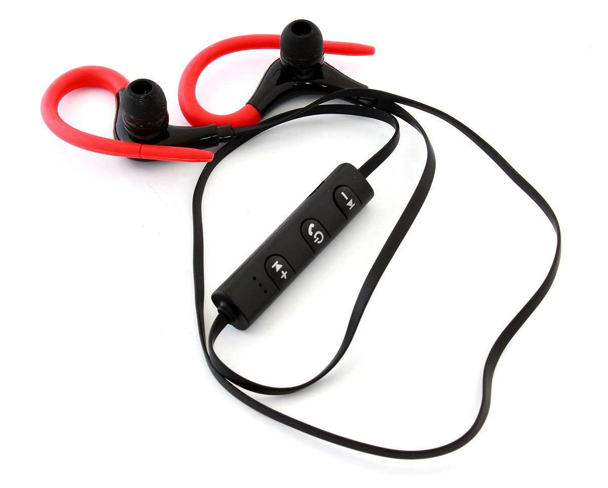 Наушники спортивные Bluetooth SiPL с крючком Красные - фото 1 - id-p90697343