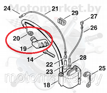 Колпачок (люлька) свечи для бензопилы Колпачок свечи для бензопилы