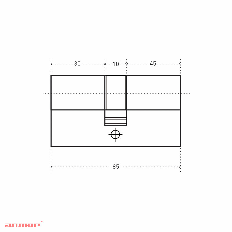 Цилиндровый механизм Стандарт F-01 85(30х10х45) GP 5 кл.золото перф. ключ/ключ - фото 2 - id-p90707848