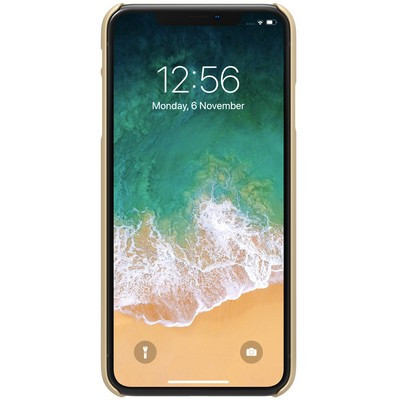 Пластиковый чехол с подставкой Nillkin Super Frosted Shield Золотой для Apple iPhone XS Max - фото 2 - id-p90726437