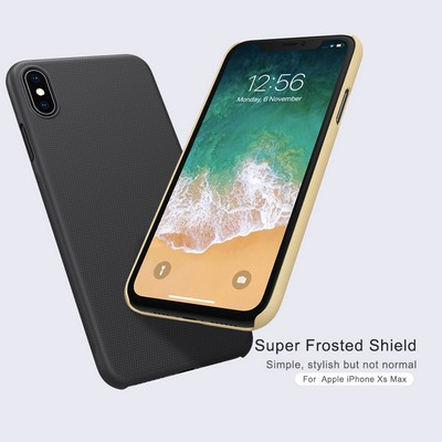 Пластиковый чехол с подставкой Nillkin Super Frosted Shield Золотой для Apple iPhone XS Max - фото 3 - id-p90726437