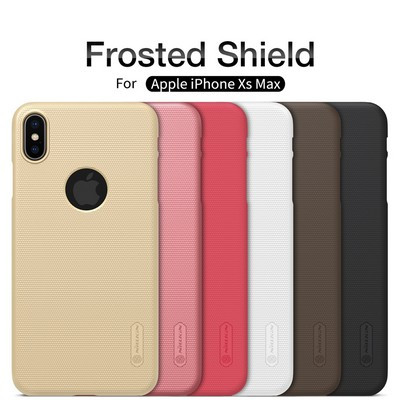 Пластиковый чехол с подставкой Nillkin Super Frosted Shield Золотой для Apple iPhone XS Max - фото 4 - id-p90726437