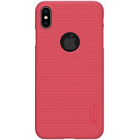 Пластиковый чехол с подставкой Nillkin Super Frosted Shield Красный для Apple iPhone XS Max