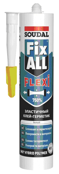 Клей-герметик гибридный Soudal Fix All Flexi белый 290 мл, Бельгия - фото 1 - id-p90755324