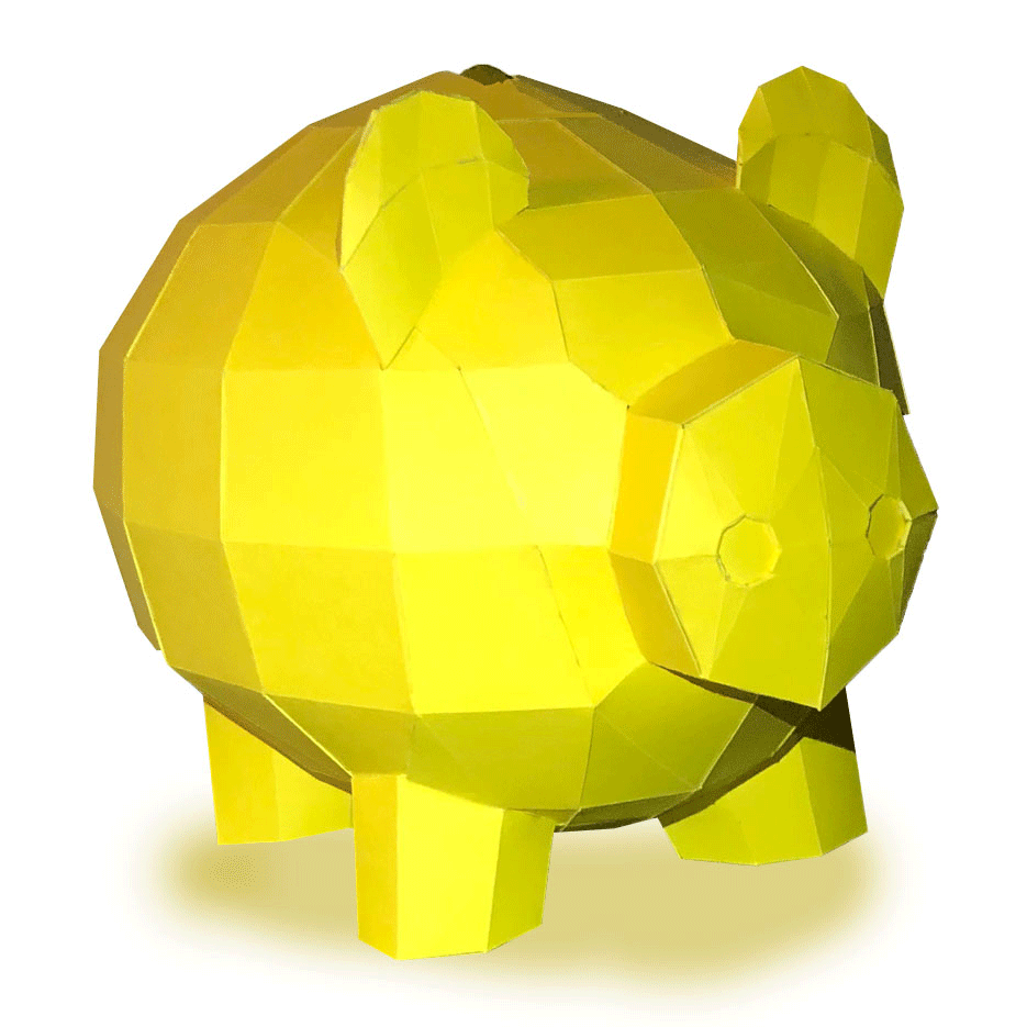 3D-конструктор KRAFTING Свинка-копилка золотая - фото 1 - id-p90768003