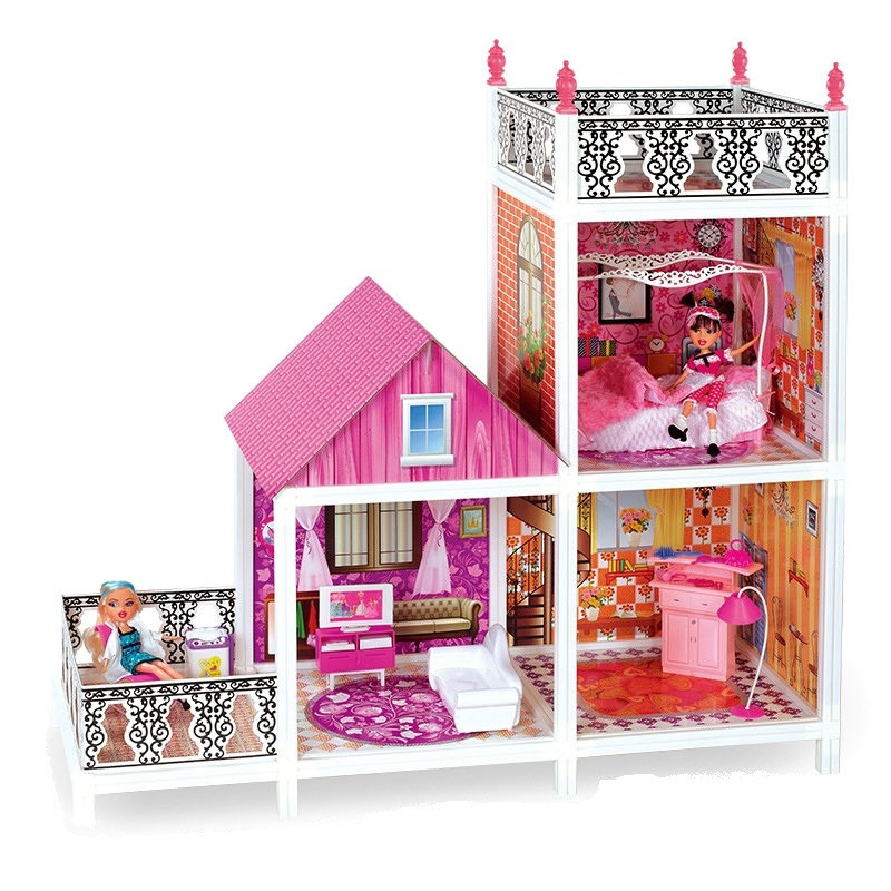 Домик для кукол типа Барби с куклами и аксессуарами (101х41х92,5) арт. 66891 - фото 1 - id-p90769889
