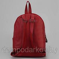 Рюкзак молодёжный, отдел на молнии, 4 наружных кармана, цвет красный, фото 3