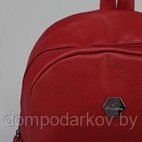 Рюкзак молодёжный, отдел на молнии, 4 наружных кармана, цвет красный, фото 4