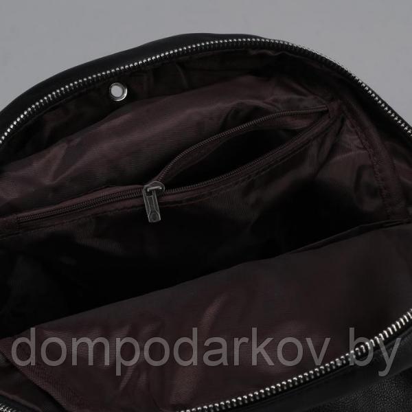 Рюкзак молодёжный, отдел на молнии, 4 наружных кармана, цвет чёрный - фото 5 - id-p90778962