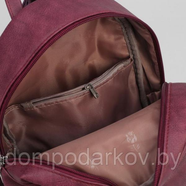 Рюкзак молодёжный, отдел на молнии, наружный карман, цвет сиреневый - фото 5 - id-p90778963