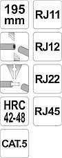 Пресс-клещи для обжима и зачистки кабеля (RJ45, RJ11, RJ12, RJ22) "Yato" YT-2244, фото 3