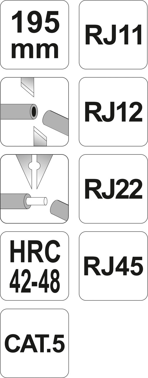 Пресс-клещи для обжима и зачистки кабеля (RJ45, RJ11, RJ12, RJ22) "Yato" YT-2244 - фото 5 - id-p90824226