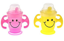 Поильник детский 200 мл "Смайл", твердый носик, ручки