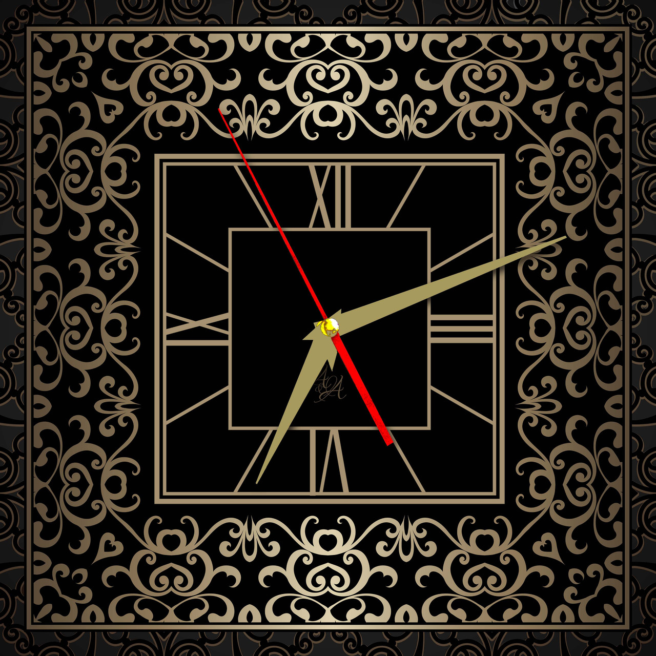 Настенные часы из стекла "Винтаж" арт.210