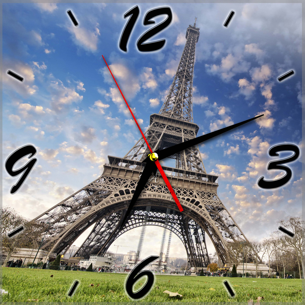 Настенные часы из стекла "Париж" арт.2301